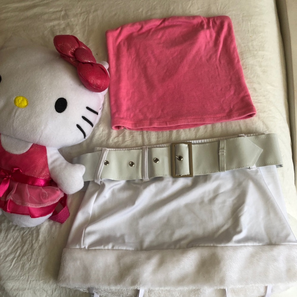 Hot pink rubbed tube top